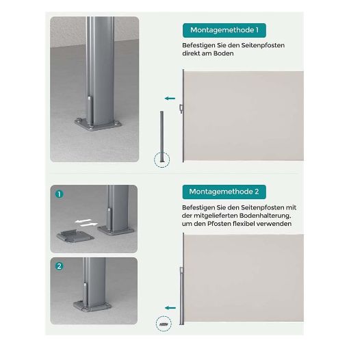 Εικόνα της Songmics Πλευρική Tέντα 200 x 350 cm 280gr/m² Beige GSA205E