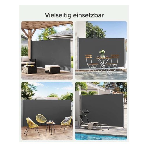 Εικόνα της Songmics Διπλή Πλευρική Tέντα 160 x 600 cm 280 g/m² Grey GSA320G