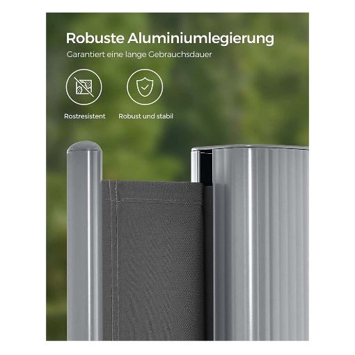 Εικόνα της Songmics Διπλή Πλευρική Tέντα 160 x 600 cm 280 g/m² Grey GSA320G