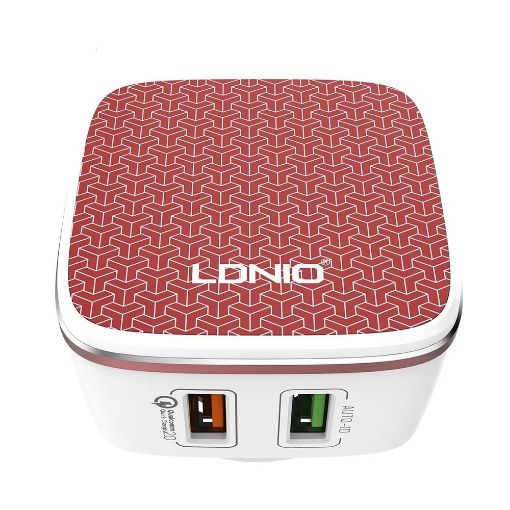 Εικόνα της Φορτιστής Ldnio A2405Q Dual USB-A με Καλώδιο Micro USB QC3.0 Orange/White