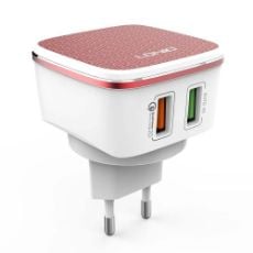 Εικόνα της Φορτιστής Ldnio A2405Q Dual USB-A με Καλώδιο Micro USB QC3.0 Orange/White