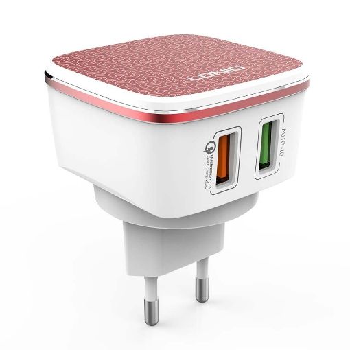 Εικόνα της Φορτιστής Ldnio A2405Q Dual USB-A με Καλώδιο Micro USB QC3.0 Orange/White