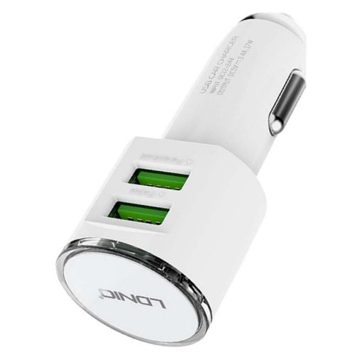 Εικόνα της Φορτιστής Αυτοκινήτου Ldnio DL-C29 Dual USB-A με Καλώδιο Lightning 3.4A White