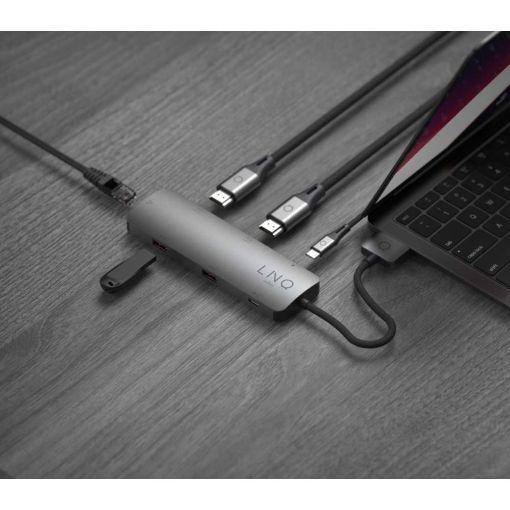 Εικόνα της LinQ D2 Pro 7-in-2 USB-C Multiport Hub Grey LQ48011