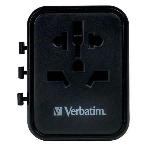 Εικόνα της Universal Travel Adapter Verbatim USB-C/USB-A 1Black UTA-02 49544