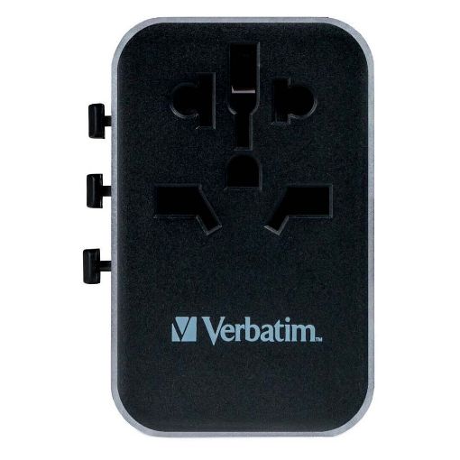 Εικόνα της Universal Travel Adapter Verbatim 2xUSB-C & 3xUSB  Black UTA-04 49546