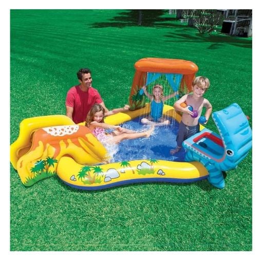 Εικόνα της Παιδική Πισίνα Intex Dinosaur Inflatable Play Center Φουσκωτή 249 x 191 x 109 cm