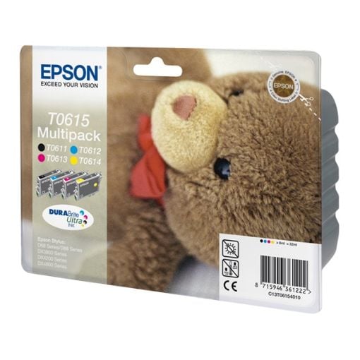 Εικόνα της Πακέτο 4 Μελανιών Epson T0615 Black, Cyan, Magenta και Yellow C13T061540