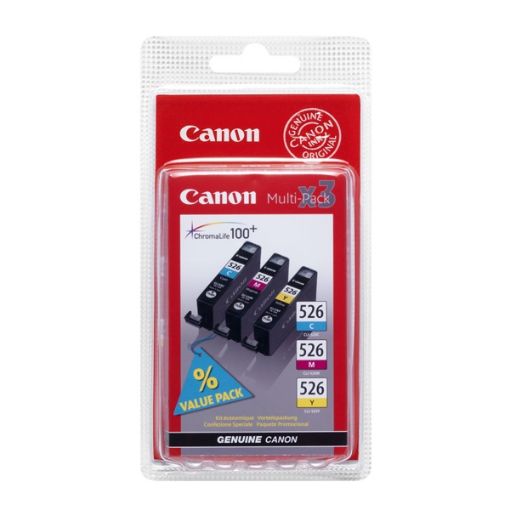 Εικόνα της Πακέτο 3 Μελανιών Canon CLI-526 Cyan, Magenta και Yellow 4541B009