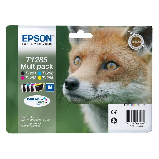 Εικόνα της Πακέτο 4 Μελανιών Epson T1285 Black, Cyan, Magenta και Yellow C13T128540