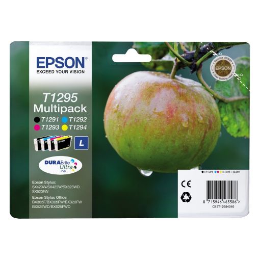 Εικόνα της Πακέτο 4 Μελανιών Epson T1295 Black, Cyan, Magenta και Yellow Large C13T129540
