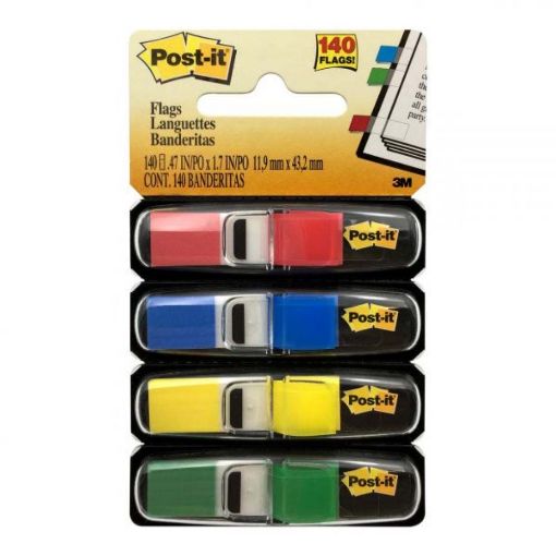 Εικόνα της Σελιδοδείκτες 3M Post-It 11,9 x 43,1 mm 4 x 35 Τεμάχια Standard Colours 683-4