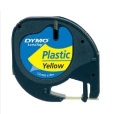 Εικόνα της Πλαστικές Ετικέτες Dymo Letratag Yellow 12mm x 4m 91202 S0721620