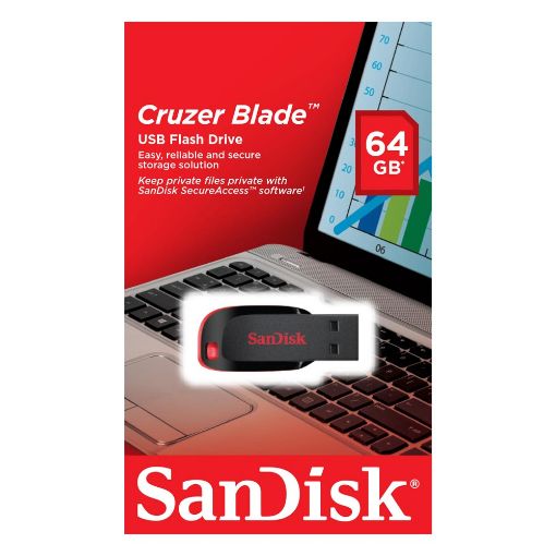 Εικόνα της SanDisk Cruzer Blade 64GB Black SDCZ50-064G-B35