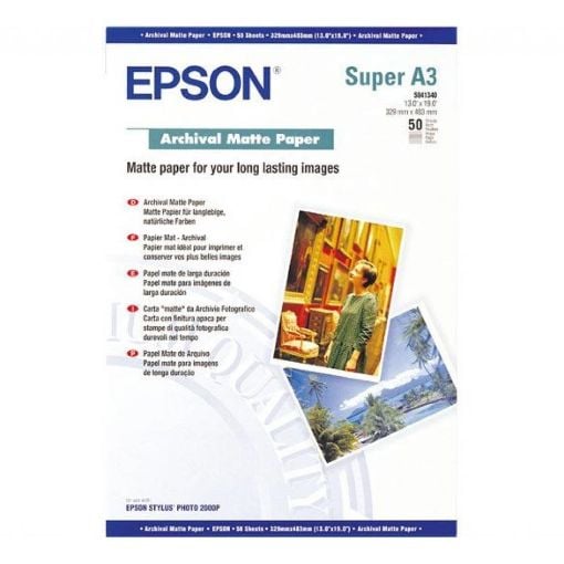 Εικόνα της Φωτογραφικό Χαρτί Epson A3+ Archival Matte Paper 189g/m² 50 Φύλλα C13S041340