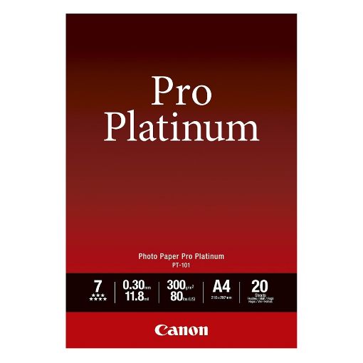 Εικόνα της Φωτογραφικό Χαρτί Canon Pro Platinum PT-101 A4 Glossy 300g/m² 20 Φύλλα 2768B016