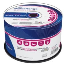 Εικόνα της CD-R 700MB 80' Inkjet Fullsurface Printable 52x MediaRange Cake Box 50 Τεμ MR208