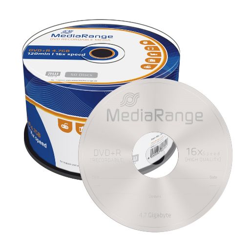 Εικόνα της DVD+R 4.7GB 120' 16x MediaRange Cake Box 50 Τεμ MR445