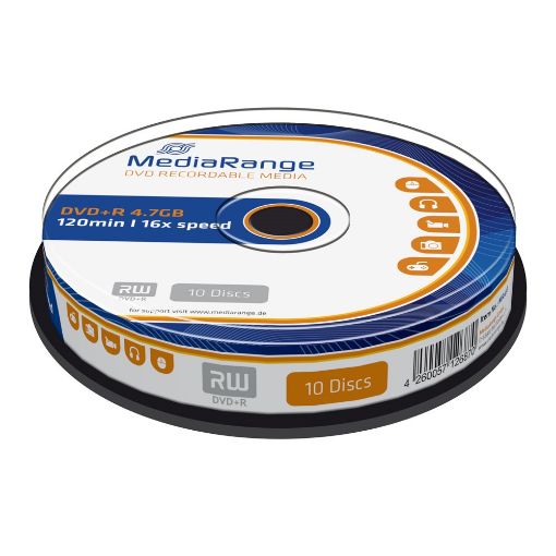 Εικόνα της DVD+R 4.7GB 120' 16x MediaRange Cake Box 10 Τεμ MR453