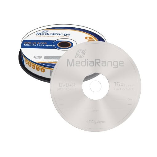 Εικόνα της DVD+R 4.7GB 120' 16x MediaRange Cake Box 10 Τεμ MR453