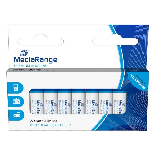Εικόνα της Αλκαλικές Μπαταρίες MediaRange Premium AAA, 1.5V, LR3, 10 Pack MRBAT102