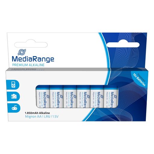 Εικόνα της Αλκαλικές Μπαταρίες MediaRange Premium AA, 1.5V, LR6, 10 Pack MRBAT105