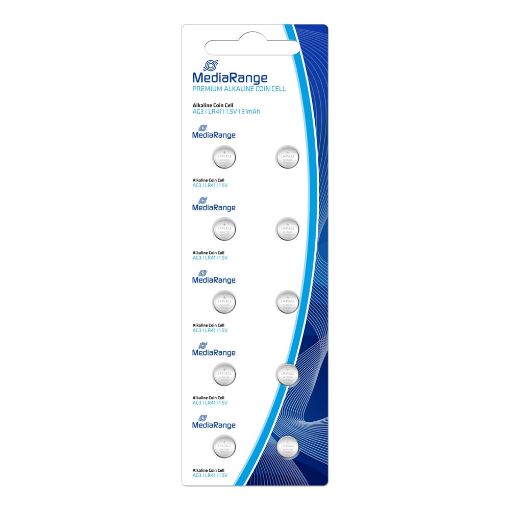 Εικόνα της Αλκαλικές Μπαταρίες MediaRange Premium Coin Cells, AG3, 1.5V, LR41, 10 Pack MRBAT117