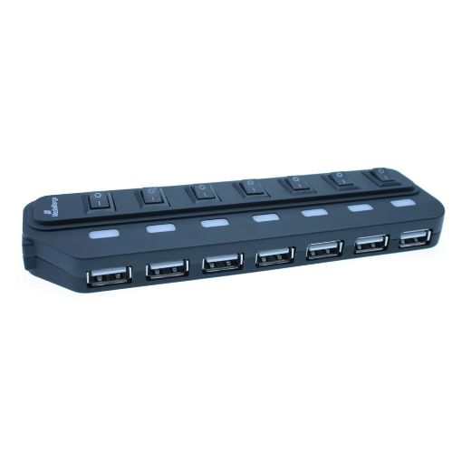 Εικόνα της USB Hub MediaRange 7-Port Usb 2.0 Black MRCS504