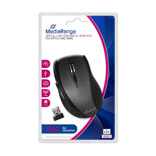 Εικόνα της Ποντίκι MediaRange Optical Wireless Black-Grey MROS203