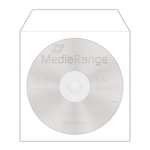 Εικόνα της MediaRange Χάρτινα Φακελάκια για 1 Δίσκο με Παράθυρο Λευκά 100 Pack BOX62