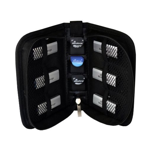 Εικόνα της MediaRange Storage Wallet for 6 USB Flashdrives and 3 SD Memorycards Nylon Black BOX98