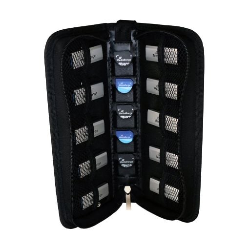 Εικόνα της MediaRange Storage Wallet for 10 USB Flashdrives and 5 SD Memorycards Nylon Black BOX99