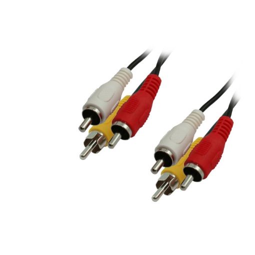 Εικόνα της Καλώδιο MediaRange Audio/Video 3x RCA plug (phono)/3x RCA plug (phono) 3m Black MRCS123