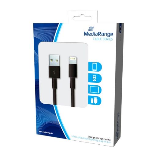 Εικόνα της Καλώδιο MediaRange USB 2.0 AM/Apple Lightning (8-pin) 1m White MRCS137