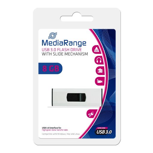 Εικόνα της MediaRange USB 3.0 Flash Drive 8GB Black/White MR914