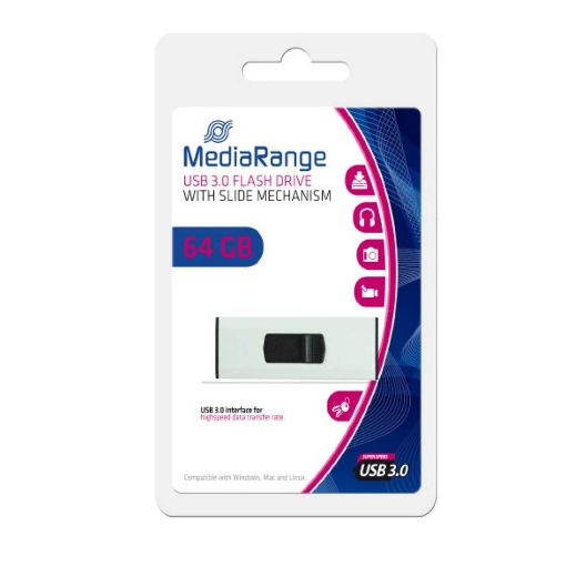 Εικόνα της MediaRange USB 3.0 Flash Drive 64GB Black/White MR917