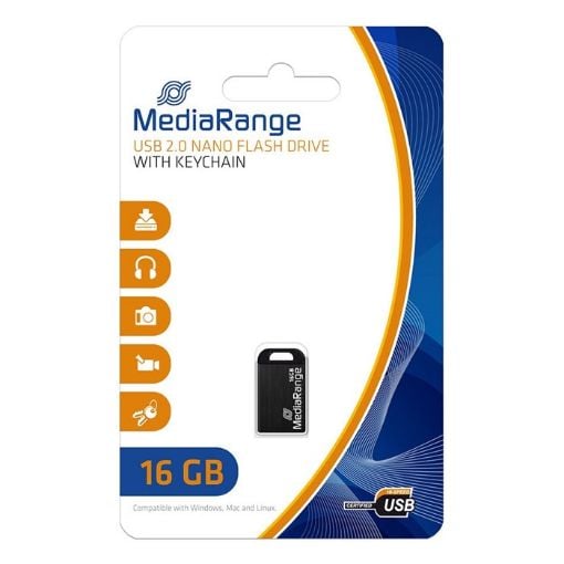 Εικόνα της MediaRange USB 2.0 Nano Flash Drive 16GB Black MR921