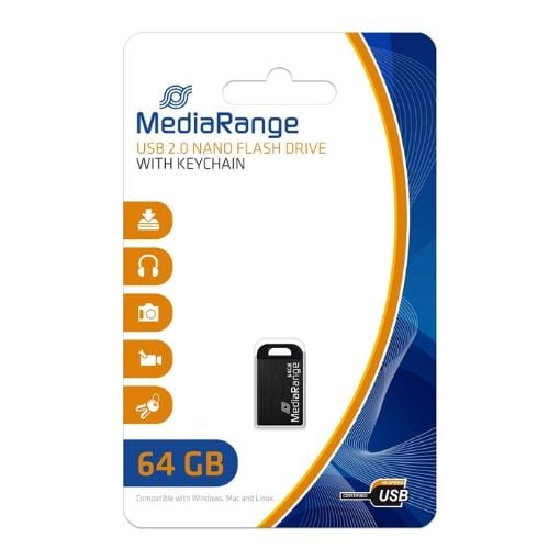 Εικόνα της MediaRange USB 2.0 Nano Flash Drive 64GB Black MR923