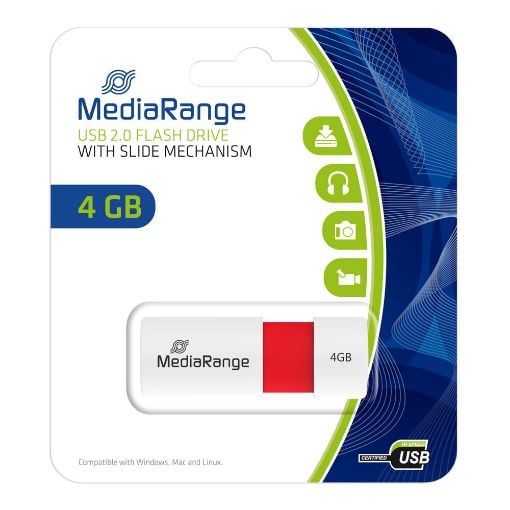 Εικόνα της MediaRange USB 2.0 Flash Drive 4GB White/Red MR970