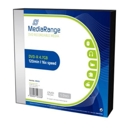 Εικόνα της DVD-R 4.7GB 120' 16x MediaRange Slimcase 5 Τεμ MR418