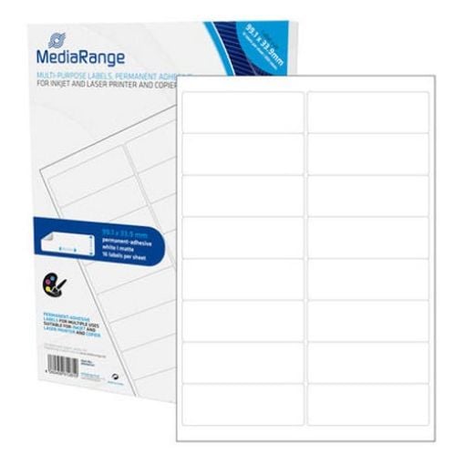 Εικόνα της MediaRange Ετικέτες Γενικής Χρήσης 99.1x33.9mm Λευκές 800 Pack MRINK147