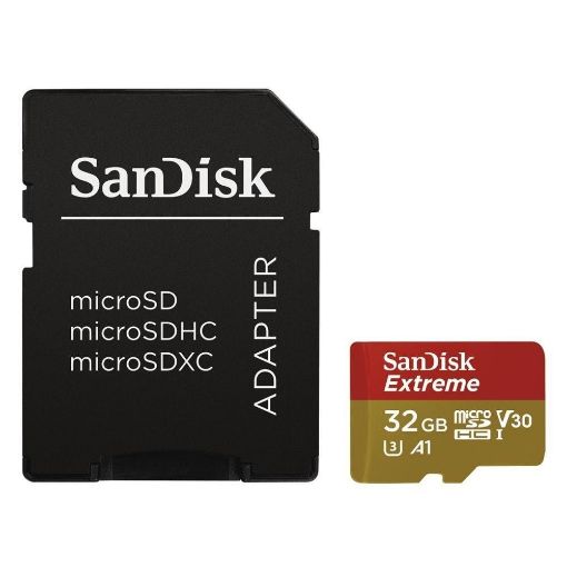 Εικόνα της Κάρτα Μνήμης MicroSDHC Class 10 V30 A1 Sandisk Extreme 32GB + SD Adapter SDSQXAF-032G-GN6MA
