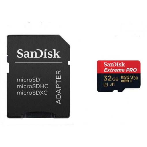Εικόνα της Κάρτα Μνήμης MicroSDHC V30 UHS-I U3 Sandisk Extreme PRO 32GB + SD Adapter SDSQXCG-032G-GN6MA