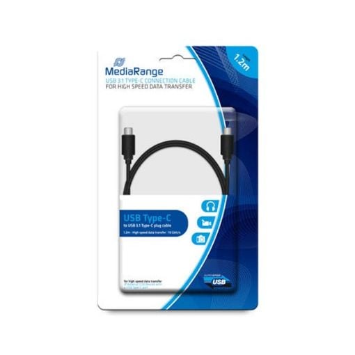 Εικόνα της Καλώδιο MediaRange USB 3.1 Type-C 1.2m Black MRCS161