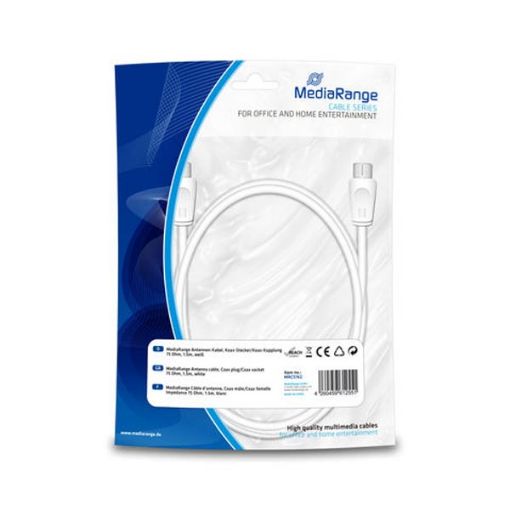 Εικόνα της Καλώδιο MediaRange Antenna Coax Plug-Coax Socket 75 Ohm 1.5m White MRCS162