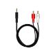 Εικόνα της Καλώδιο MediaRange 2x RCA/Stereo Jack 3.5mm 1m Black MRCS164