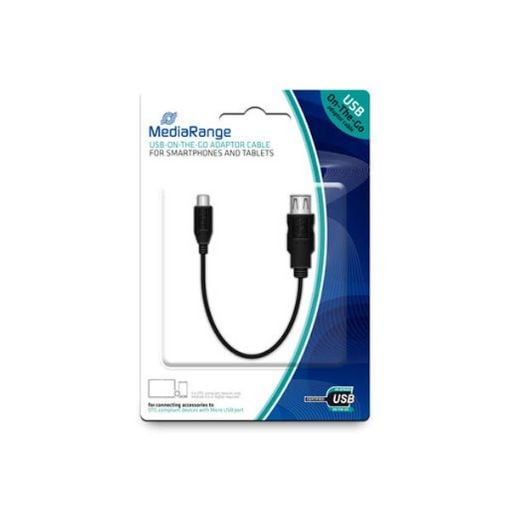 Εικόνα της Καλώδιο MediaRange Micro USB 2.0/USB 2.0 socket 20cm Black MRCS168