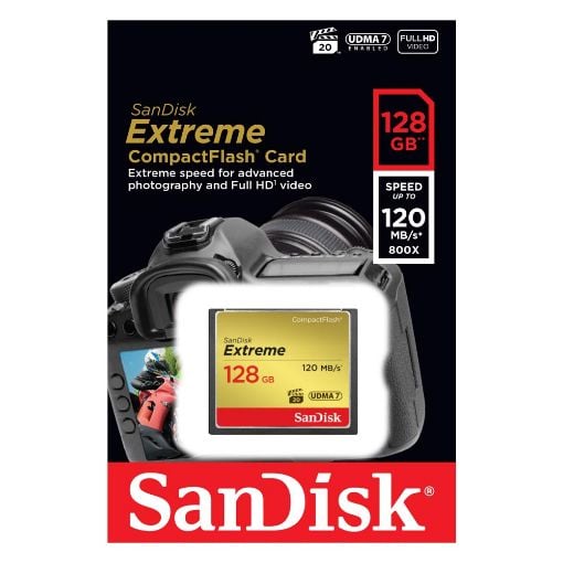 Εικόνα της Κάρτα Μνήμης Compact Flash SanDisk Extreme 128GB UDMA7 SDCFXSB-128G-X46