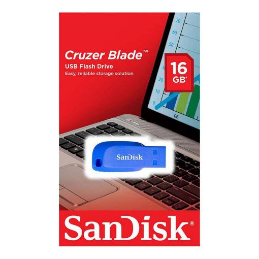 Εικόνα της SanDisk Cruzer Blade 16GB Electric Blue SDCZ50C-016G-B35BE