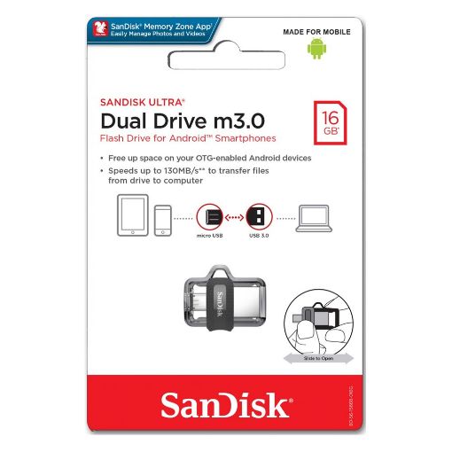 Εικόνα της SanDisk Ultra Dual m3.0 USB 3.0 16GB Silver SDDD3-016G-G46